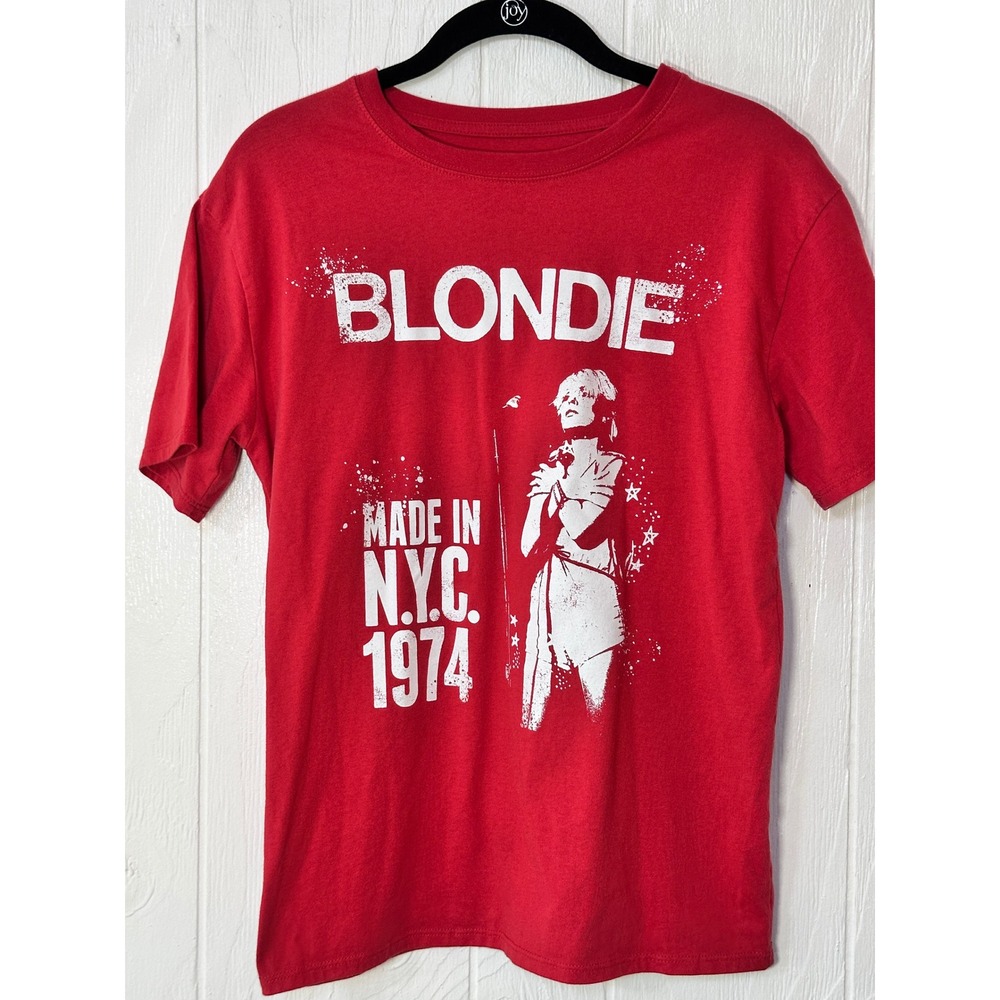 Blondie Graphic T-Shirt Kids Size XL 14 Red Excellent Made in NYC 1974 Band Tee